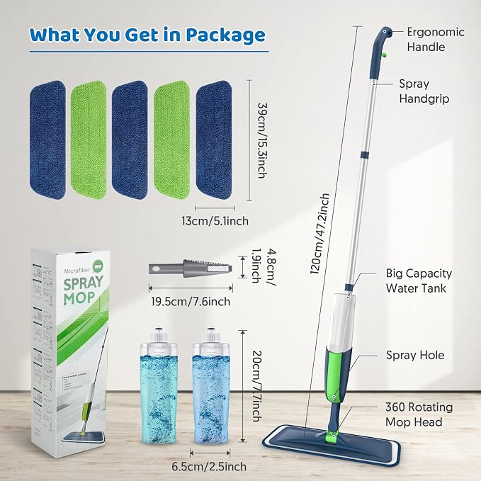 MEXERRIS Spray Wet Mops with 5X Washable Pads - Image 7