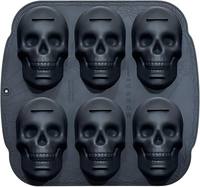 JETKONG 6 Cavity Skull Cake Pan and Silicone Skull Cakelet Mold by JETKONG