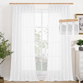 YoungsTex White Linen Semi Sheer Curtains by YoungsTex