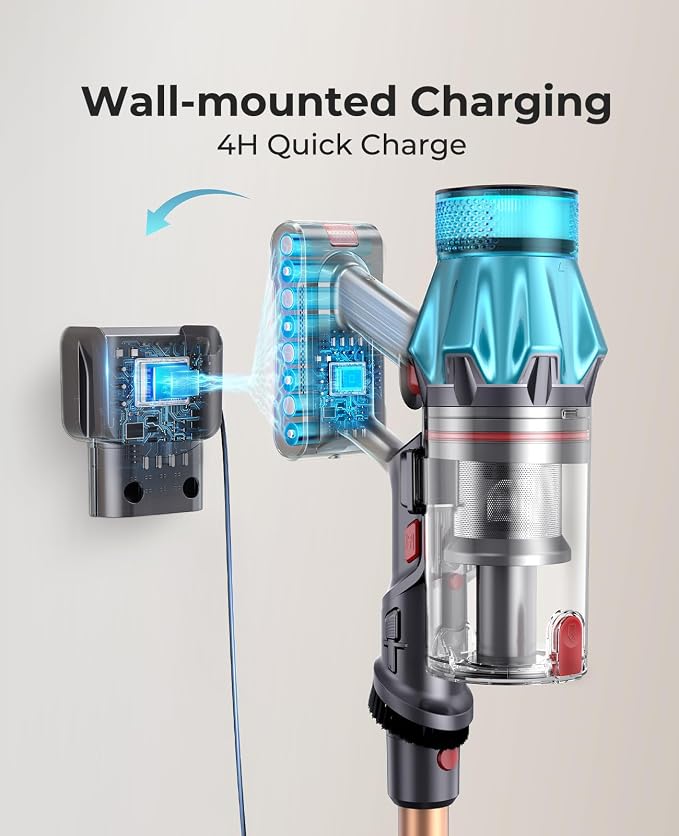 Cordless Vacuum Cleaner 600W/50Kpa, Stick Vacuum Cleaners 65 Mins Max Runtime - Image 7