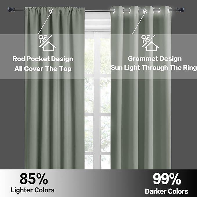RYB HOME Bedroom Curtains Blackout - Image 5