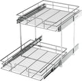 LOVMOR 2 Tier Individual Pull Out Cabinet Organizer 20" W x 21" D, Slide Out by LOVMOR