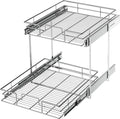 LOVMOR 2 Tier Individual Pull Out Cabinet Organizer 17" W x 21" D, Slide Out by LOVMOR