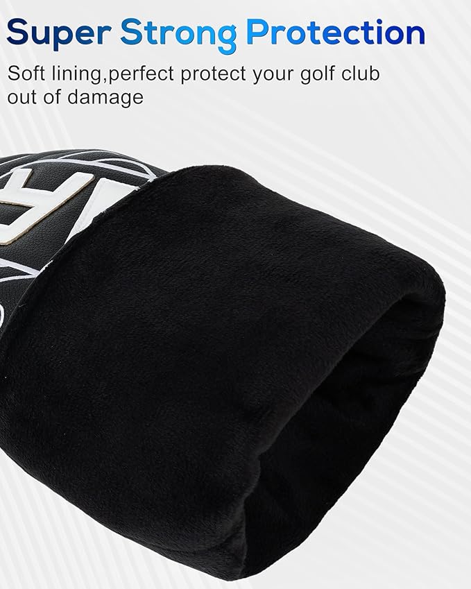 Big Teeth Golf Club Covers Full Set Driver Headcover Fairway Wood Hybrid Golf - Image 8