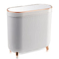 Bathroom Trash Can with Lid 3.2 Gallon Narrow Trash Can Small Plastic Trash Bin by Supteron