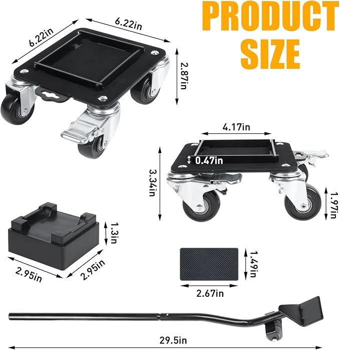 Furniture Movers with 4 Wheels, Heavy Duty Furniture Lift Mover Tool Set with - Image 3
