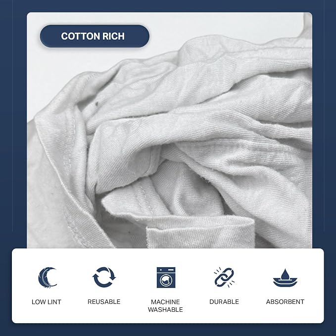 Angel-in-Armor White T-Shirt Rags – 50lb Bulk Box of Recycled Cotton Knit Shop - Image 2