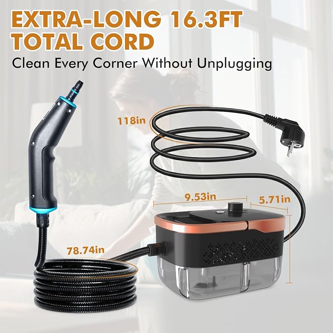 Handheld Steam Cleaner for Home, 15s Heat-Up 42.27oz Tank, 2500W Portable - Image 7