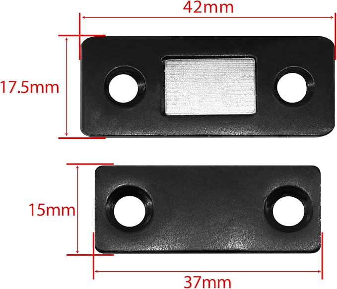 Cabinet Magnetic Catch, 6 Pack Black Ultra Thin Magnetic Cabinet Door Catch - Image 3