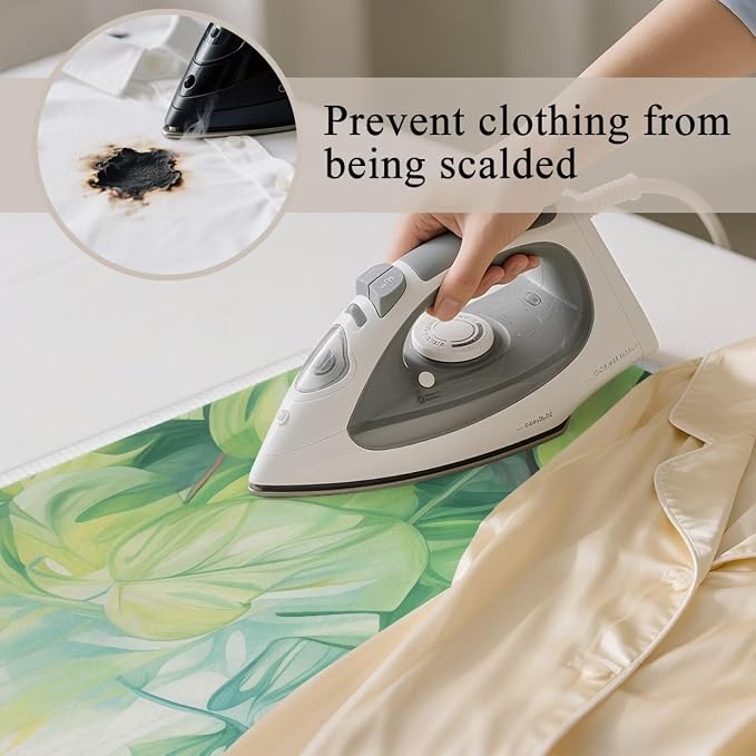 Green Ironing Mat Portable Ironing Pad Monstera Leaf 32 x 16 Inch Large Ironing - Image 5