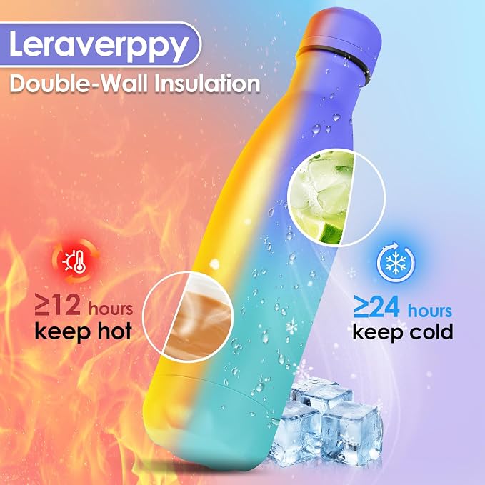 17oz Cola-Bottle Shaped Stainless Steel Leak-proof Water Bottle, Double Wall - Image 3