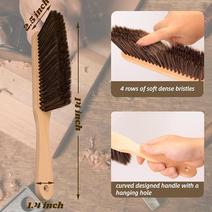 2 Pieces Woooden Dust Brush Hand Broom Bench Brush - Image 4