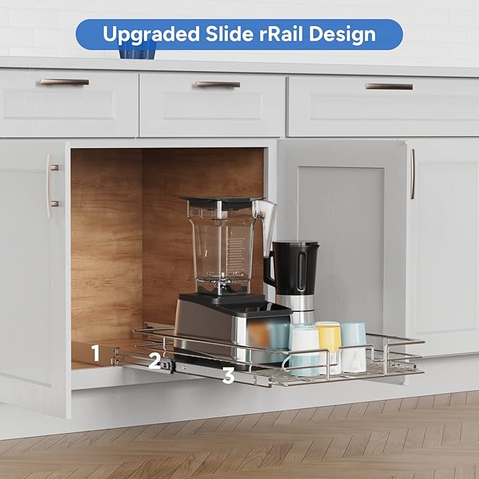 ROOMTEC Pull Out Cabinet Organizer, Cabinet Pull Out Shelves 22½" W x 21½" D - Image 5