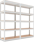 HOMEDANT House 5-Tier Laminated Metal Shelving Unit Adjustable Storage Utility by TheBestOrganizingSolution