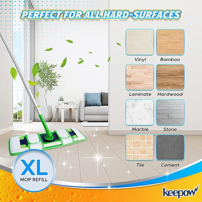 KEEPOW Microfiber Pads for Swiffer XL, Heavy Duty Dry Sweeping Cloths for - Image 6