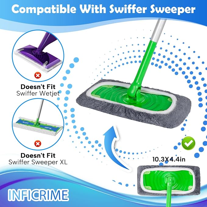 6 Pack Reusable Microfiber Mop Pads Compatible - Image 2