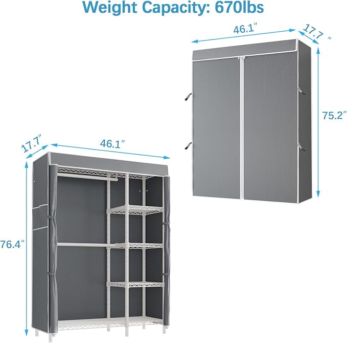 VIPEK V7C Garment Racks with Cover Portable Closets - Image 6