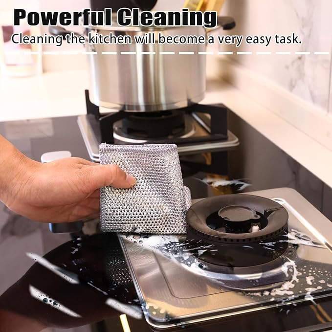 Navona 10 Pcs New Upgrade Steel Wire Dishcloth, Double-Layer Steel Wire - Image 5