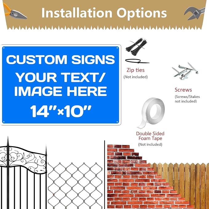Repaly Personalized signs, Aluminum Weatherproof Metal Sign Multiple Sizes - Image 5