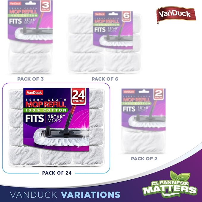 VanDuck 100% Cotton Terry Mop Pad 15x8 inch - Image 7