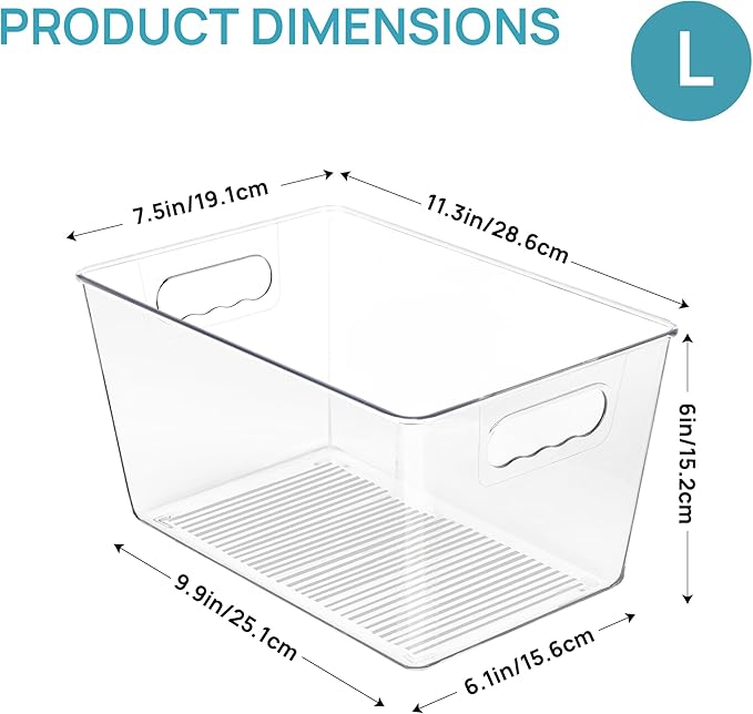Vtopmart Clear Plastic Pantry Organizer Bins, Countertops, Freezer Organization - Image 2