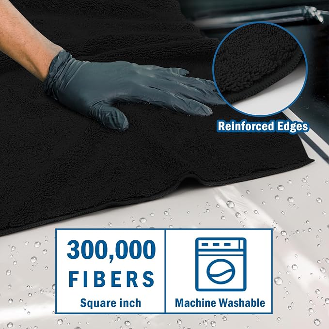 HOMEXCEL Professional Large Microfiber Car Drying Towels 4 Pack, Lint Free - Image 2
