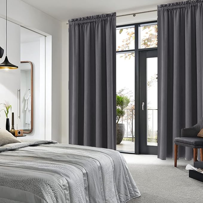 DWCN Blackout Curtains for Bedroom 84 Inch Length 2 Panels Set, Solid Thermal - Image 2