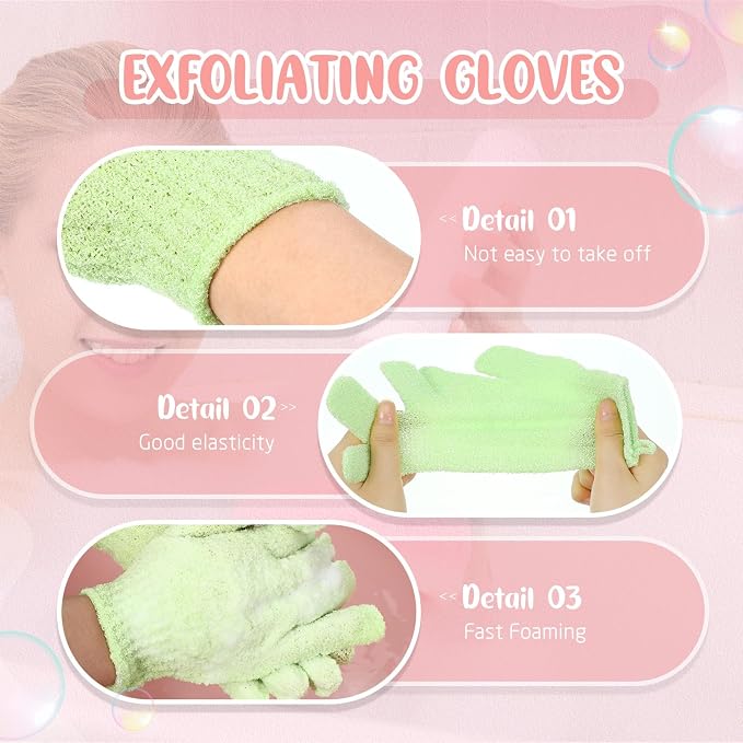 104 Pcs Exfoliating Glove Bulk Shower Gloves - Image 3