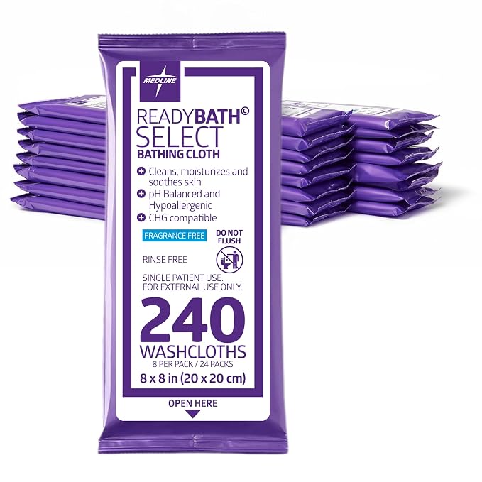 Medline Readybath Body Wipes, Shower and Bath by Medline