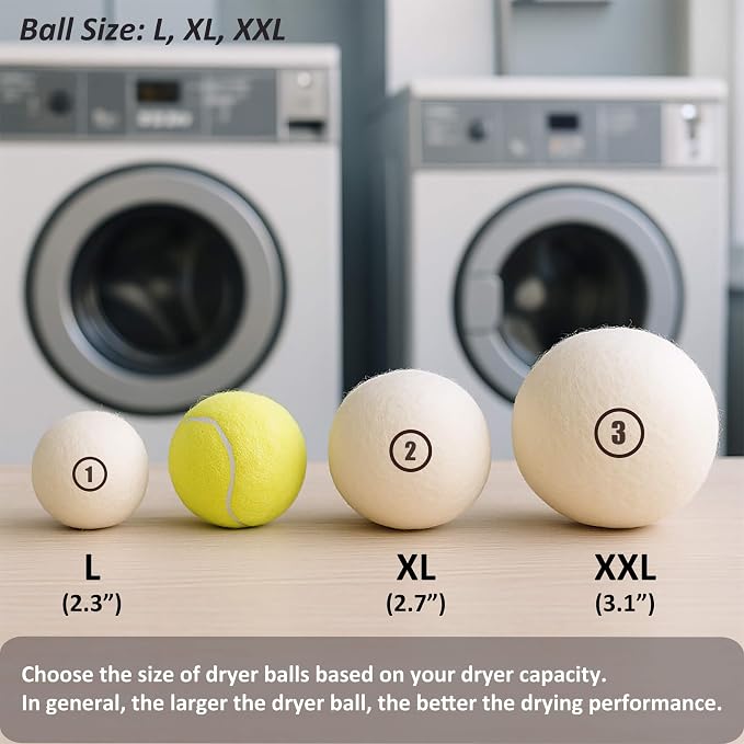 Sheep Wool Dryer Balls 6 Pack XL Premium Natural Fabric Softener, Reusable - Image 2