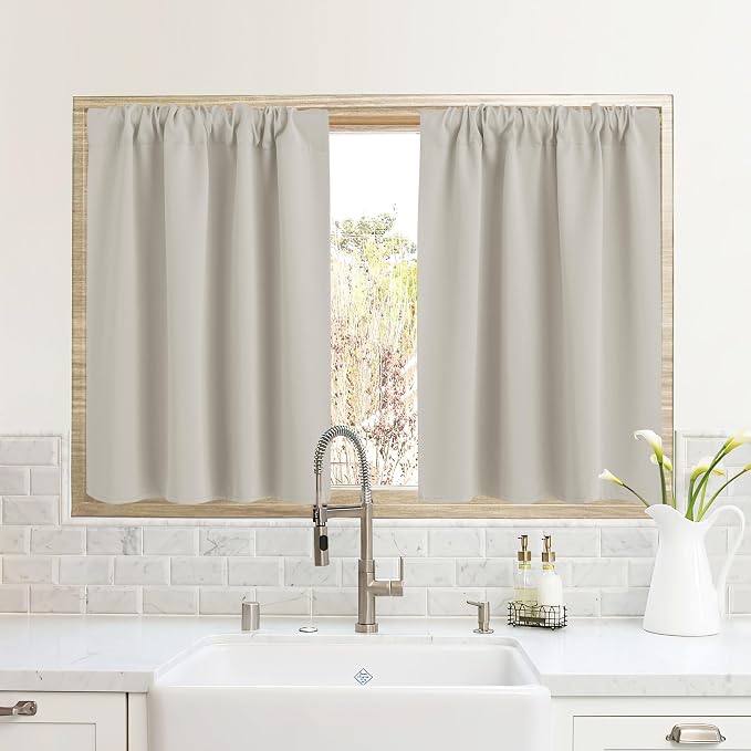 RYB HOME Curtains for Bedroom 63 inches Long, W 62 x L 63, 2 Panels by RYBHOME