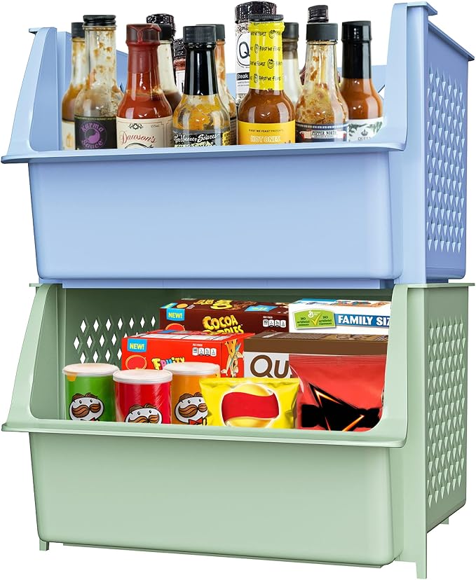 Skywin Plastic Stackable Storage Bins by Skywin