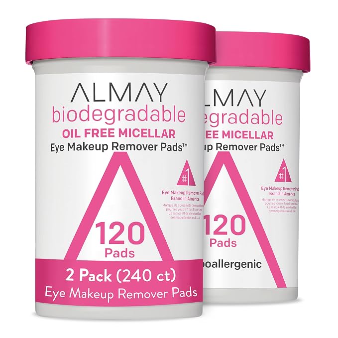 Almay Biodegradable Makeup Remover Pads, Micellar Gentle, Hypoallergenic by Almay