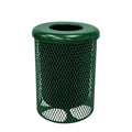 COATEDOUTDOORFURNITURE RFT-GRN Heavy Duty 32 Gallon Round Trash Receptacle by CoatedOutdoorFurniture