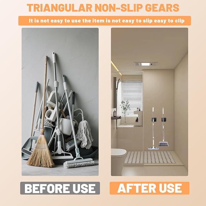 3 Pack Broom Holder Wall Mount, Stainless Steel Broom Holder - Image 7