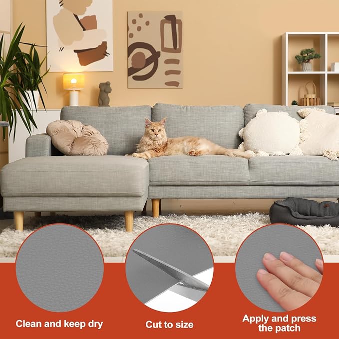 PATIKIL Leather Patches Tape for Furniture, 6.3 x 61 Inch Self Adhesive Vinyl - Image 3
