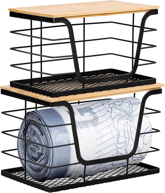 Wetheny 2 Pack Trash Bag Holder, Wall Mounted Garbage Bag Dispenser by Wetheny