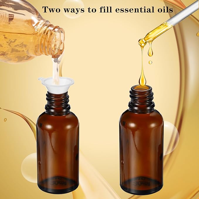 15ML Roller Bottles for Essential Oil, 4 Pack Empty Amber Glass Roller Bottle - Image 5