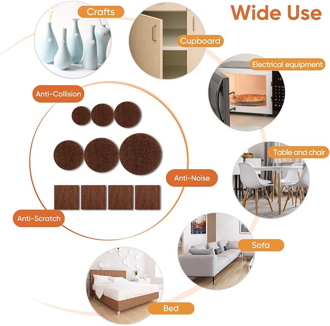 Furniture Pads Felt Pads 300 Pieces Huge Pack Furniture Felt Pads, Self - Image 6