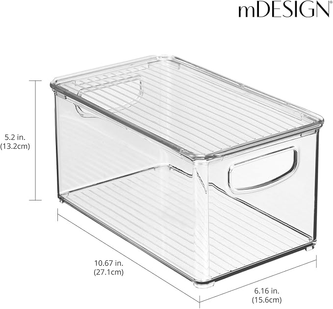 mDesign Plastic Deep Storage Bin Box Container - Image 4