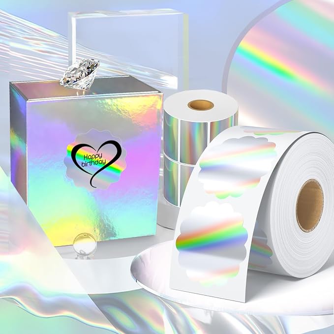 Flower Holographic Thermal Stickers 2 inch, 400 Labels - Image 3