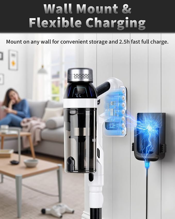 Cordless Vacuum Cleaner, 2 Batteries 110 Mins Runtime Vacuum Cleaners - Image 4