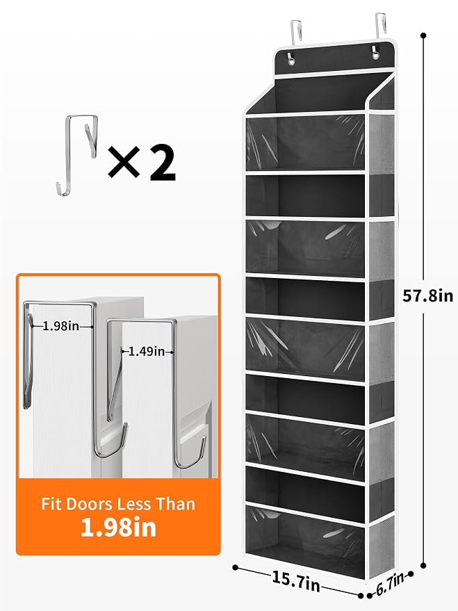 JARLINK Toy Stuffed Animal Storage, Over The Door Organizer W/Clear View Windows - Image 2