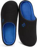 VeraCosy Men's Two-Tone Memory Foam House Slippers Indoor Outdoor Durable by VeraCosy