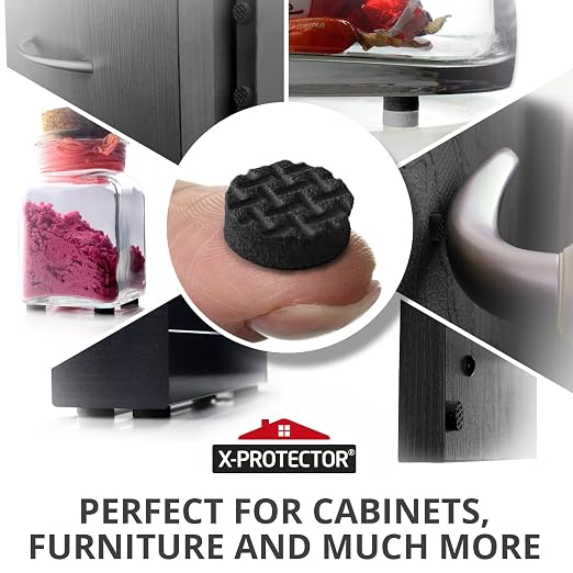 X-Protector Cabinet Door Bumpers 100 PCS Small Black Rubber Pads 3/8' - Image 2