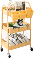 danpinera 3-Tier Rolling Cart, Metal Rolling Storage Cart by danpinera