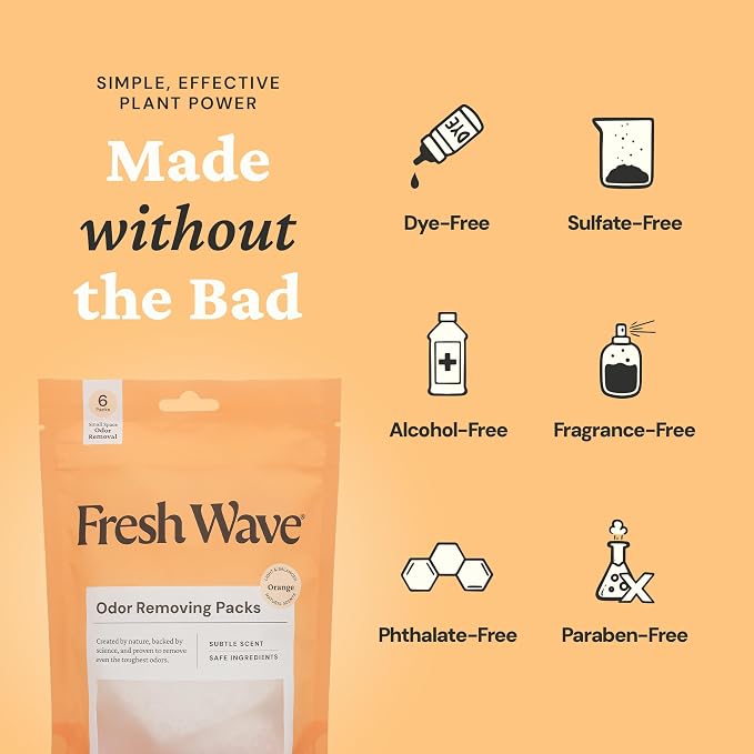 Fresh Wave Orange Odor Eliminating & Deodorizing Packs | Bag of 6 - Image 8