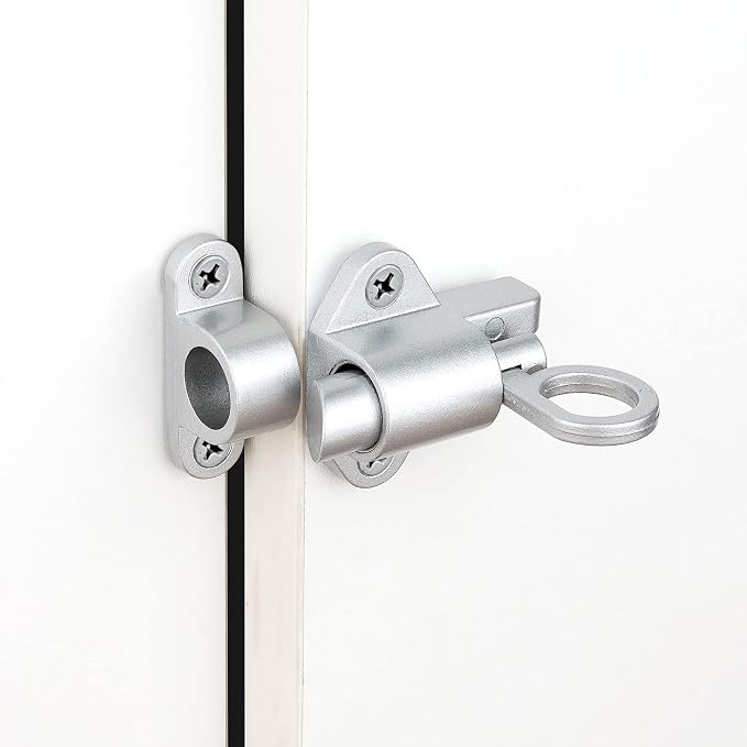 6 Packs Self-Closing Latches，Silver Gray Spring Door Lock，Resilient Bolt Latch - Image 3