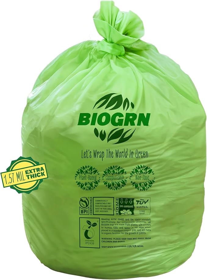 50-55 Gallon Compost Bags, Heavy Duty Compostable Trash Bags, 1.57 Mil Extra - Image 9