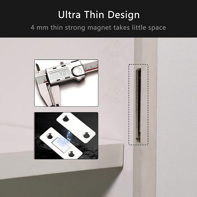 Cabinet Magnetic Catch, 6 Pack Ultra Thin Magnetic Cabinet Door Catch, Adhesive - Image 3